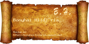 Bonyhai Hilária névjegykártya